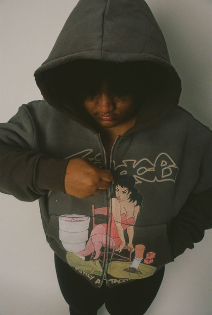GRIMACE “EARTHLY ATTACHMENTS” ZIP UP HOODIE