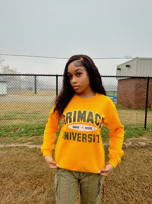 GRIMACE UNIVERSITY - SWAG SKOOL SWEATSHIRT - GOLD