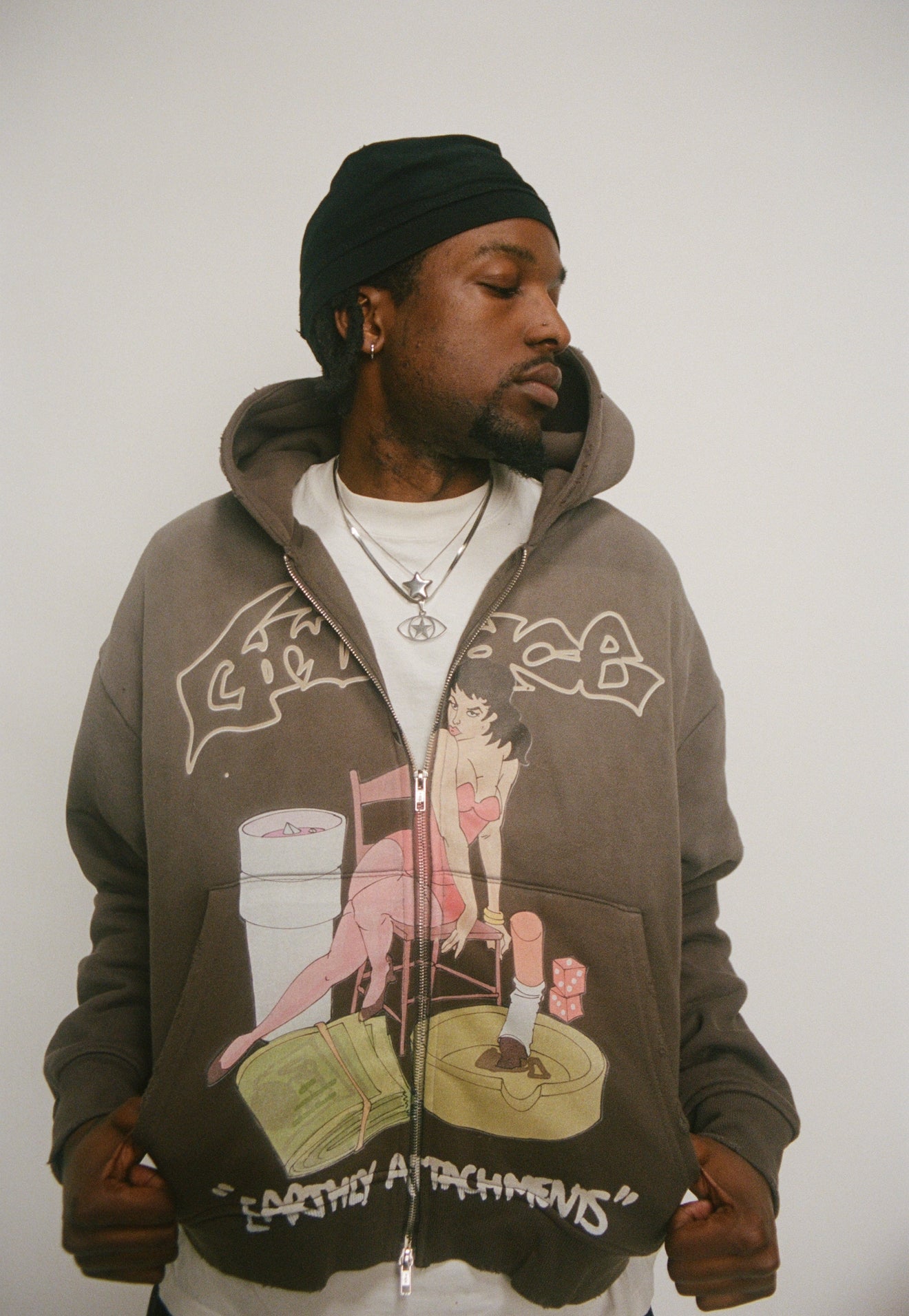 GRIMACE “EARTHLY ATTACHMENTS” ZIP UP HOODIE